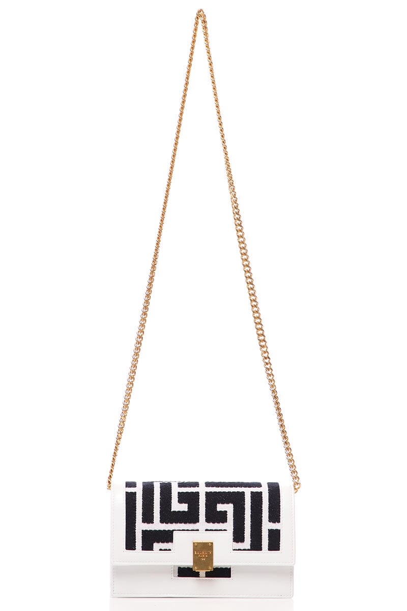 BALMAIN-1945 Mini Bag Monogram - Noir-BLANCNOR