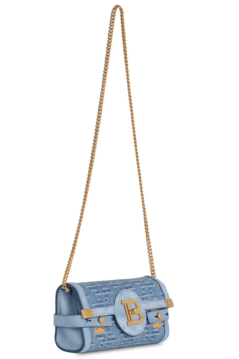 BALMAIN-Bbuzz 23 Clutch - Blue-BLEU
