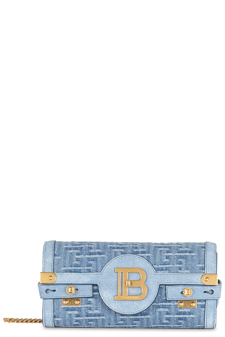 BALMAIN-Bbuzz 23 Clutch - Blue-BLEU