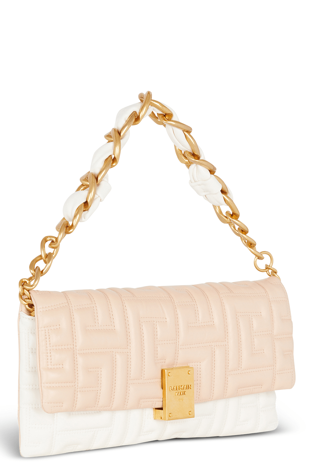 BALMAIN-1945 Clutch - Nude Rose-CREAM/NUDE ROSE
