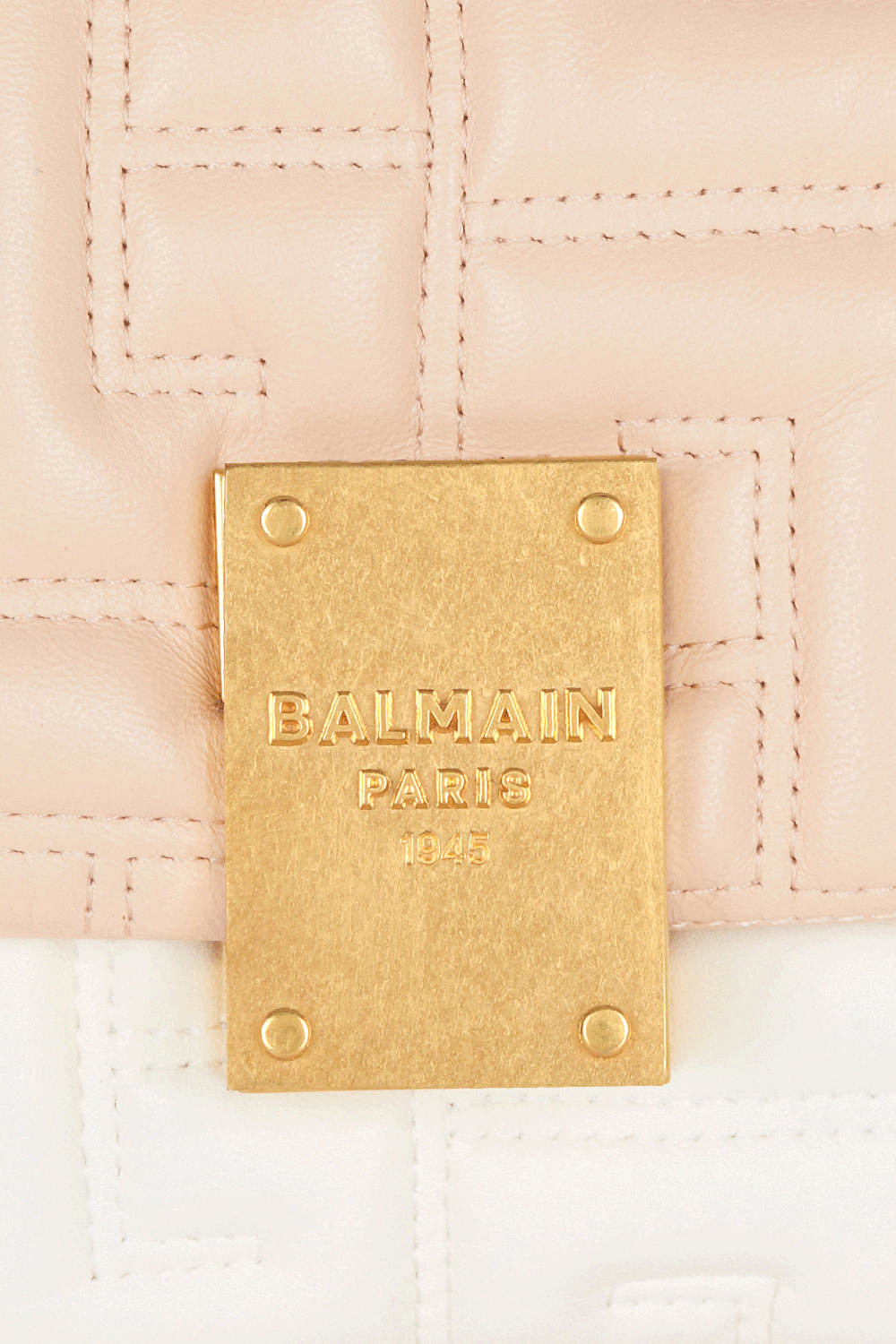 BALMAIN-1945 Clutch - Nude Rose-CREAM/NUDE ROSE