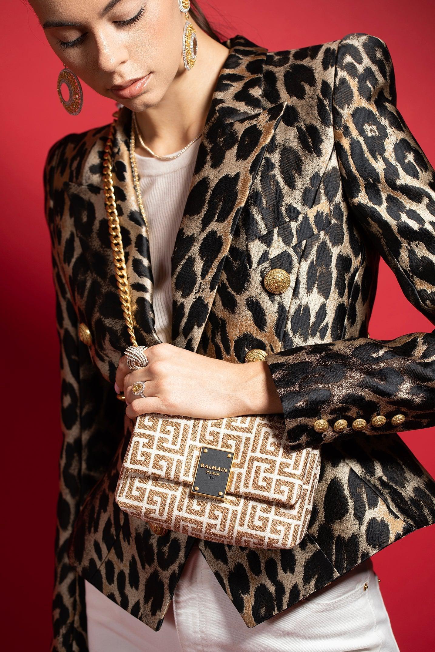BALMAIN-Mini Monogram Soft Bag-GLZBLANC