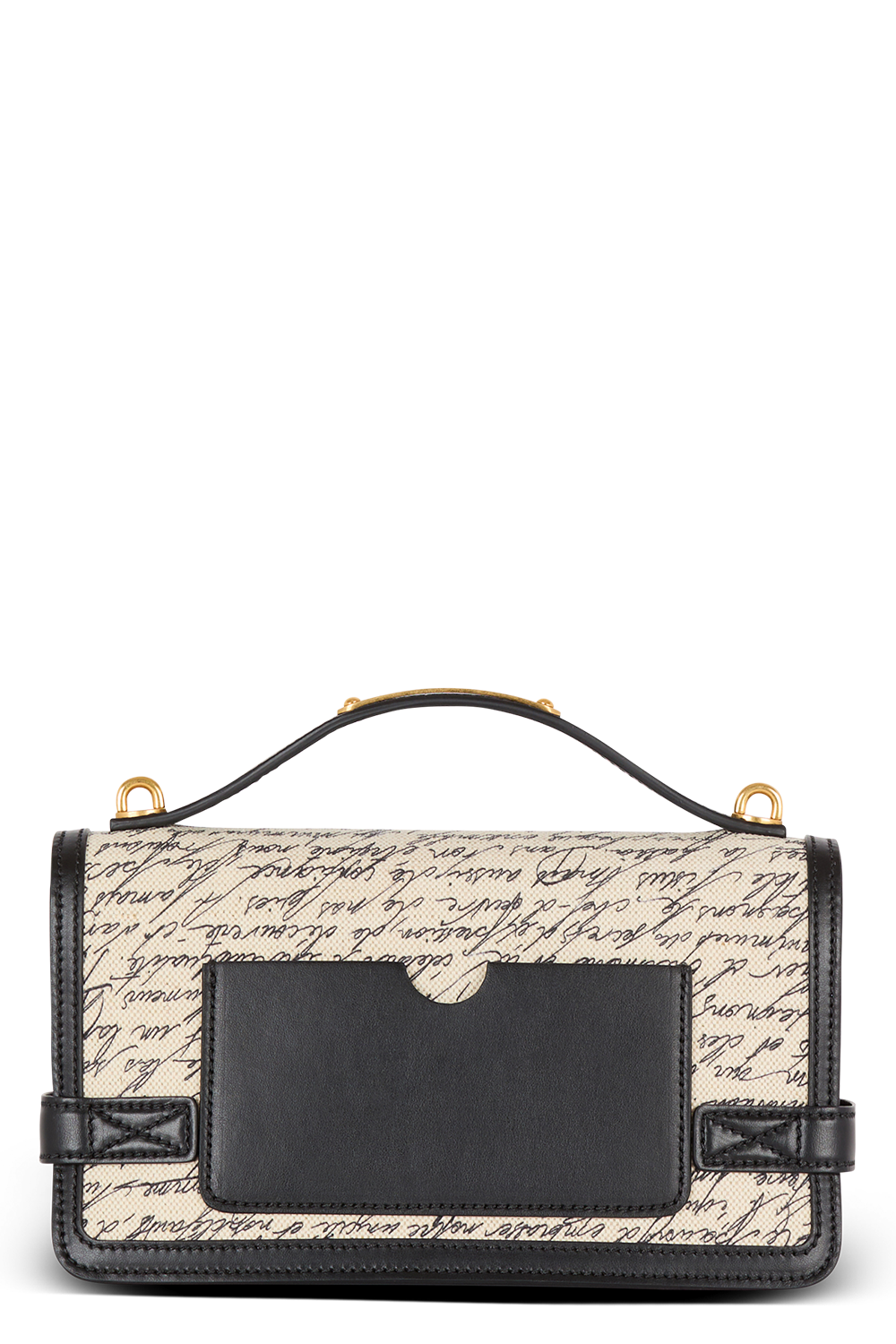 B-BUZZ SHOULDER LOVE LETTER HANDBAG-NAT/NOIR-O/S-HANDBAGSHOULDER-BALMAIN