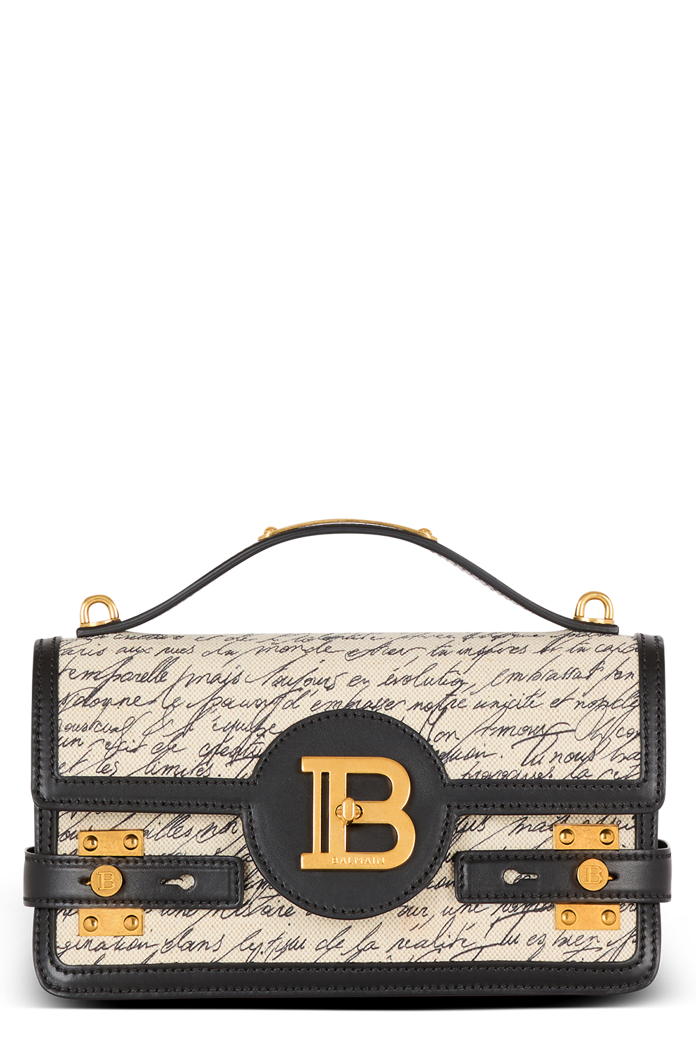 B-BUZZ SHOULDER LOVE LETTER HANDBAG-NAT/NOIR-O/S-HANDBAGSHOULDER-BALMAIN