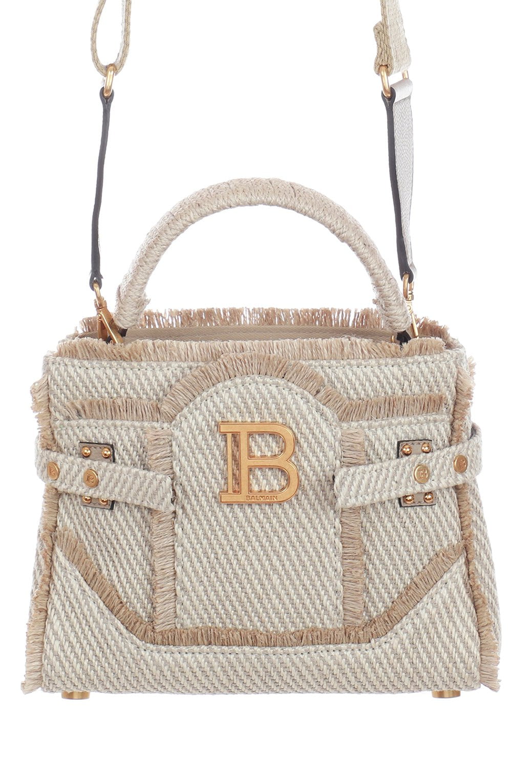 BALMAIN-Bbuzz 22 Bag - Raffia-NATURAL