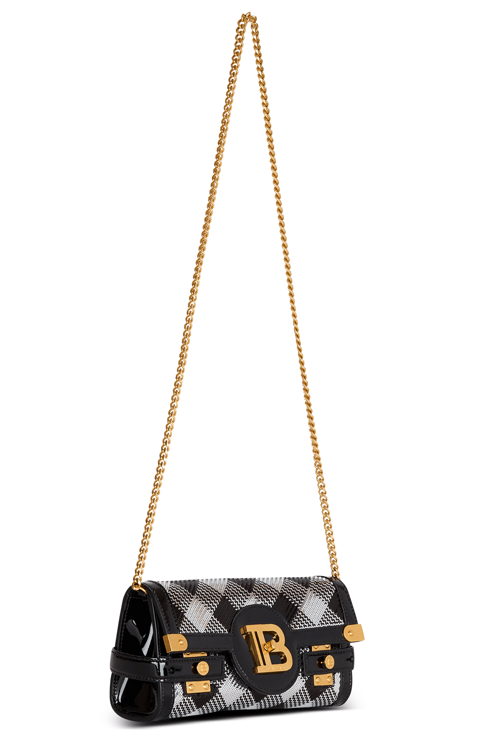 BALMAIN-B-Buzz Clutch 23 - Noir Crystal-NOIR/CRYSTAL