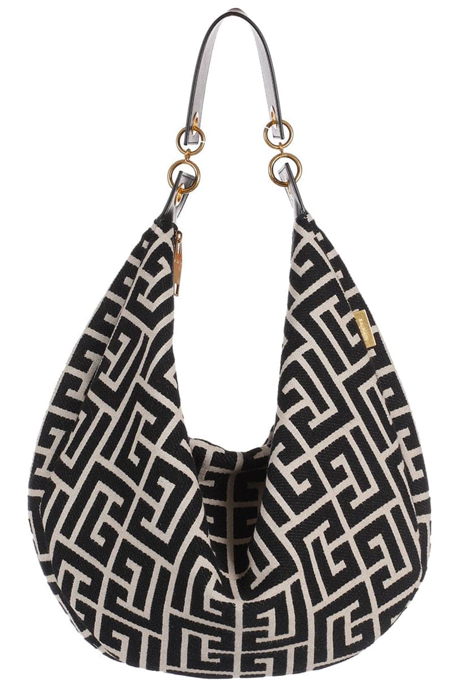 BALMAIN-Monogram Hobo Bag-NOIR
