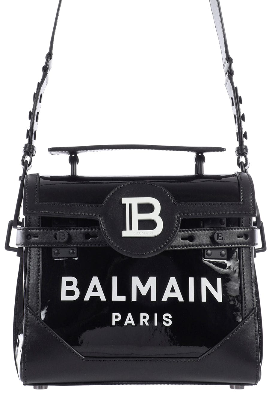 BALMAIN-Bbuzz Vinyl 23 Bag-NOIR/BLA