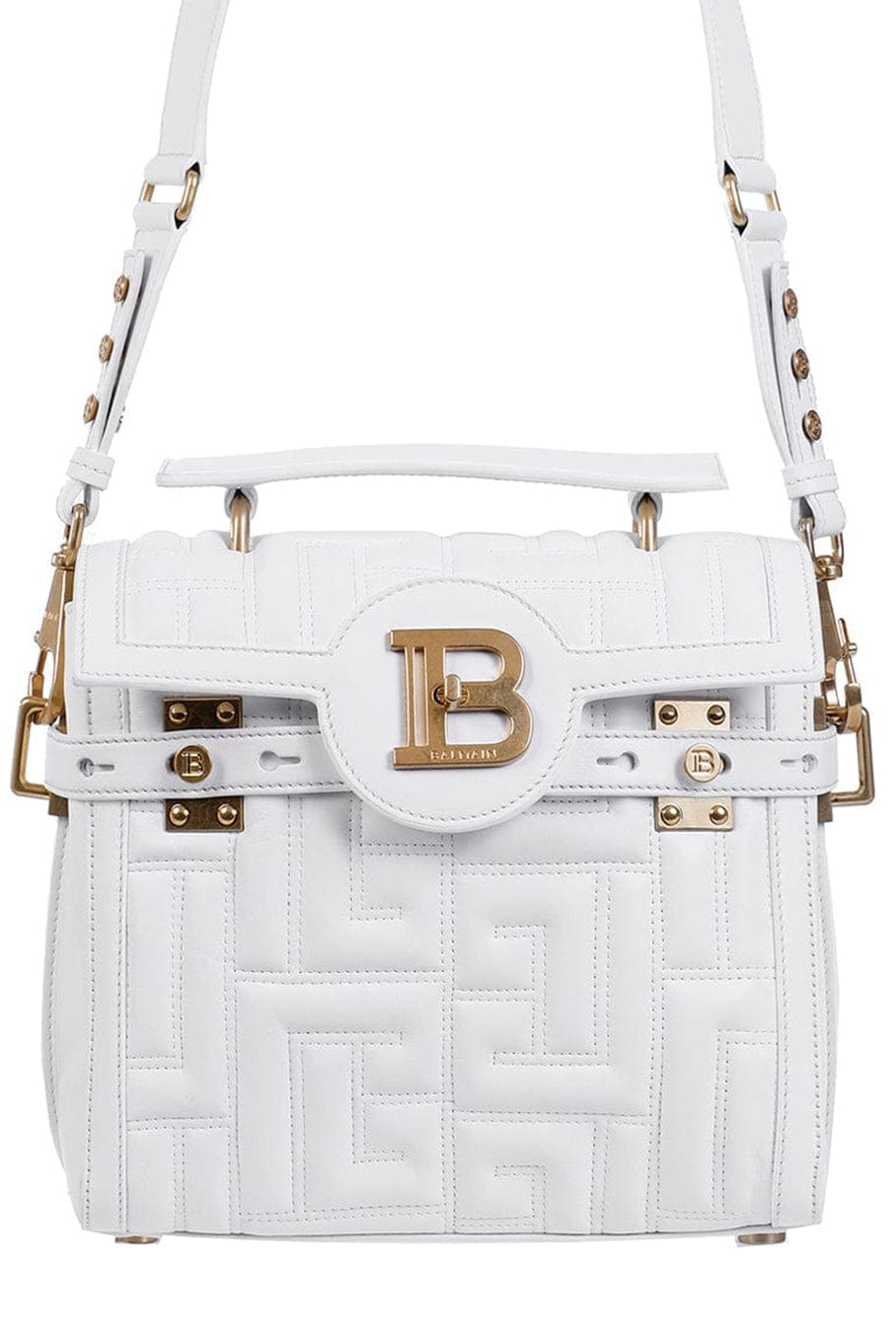 BALMAIN-Bbuzz 23 Quilted Bag-OFABLANC