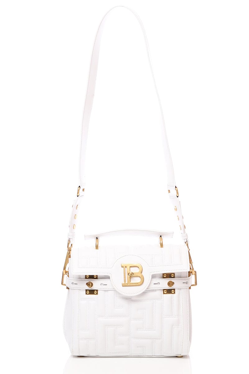 BALMAIN-Bbuzz 23 Quilted Bag-OFABLANC