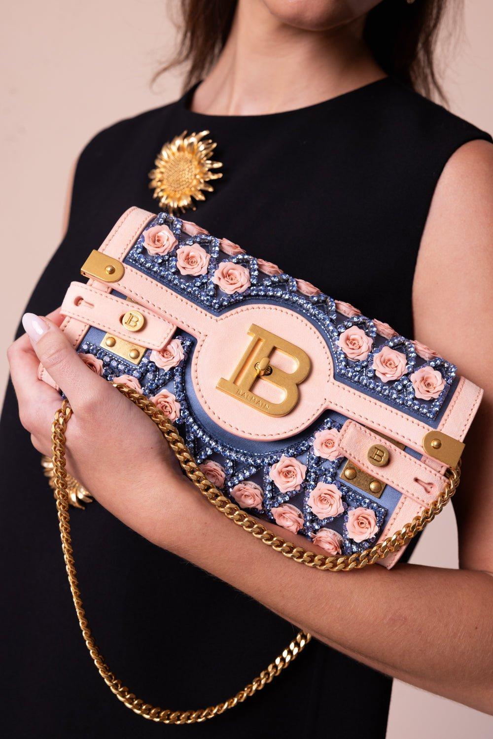 BALMAIN-B-Buzz Pouch 23 - Pêche/Bleu Pâle-PECHBLEU