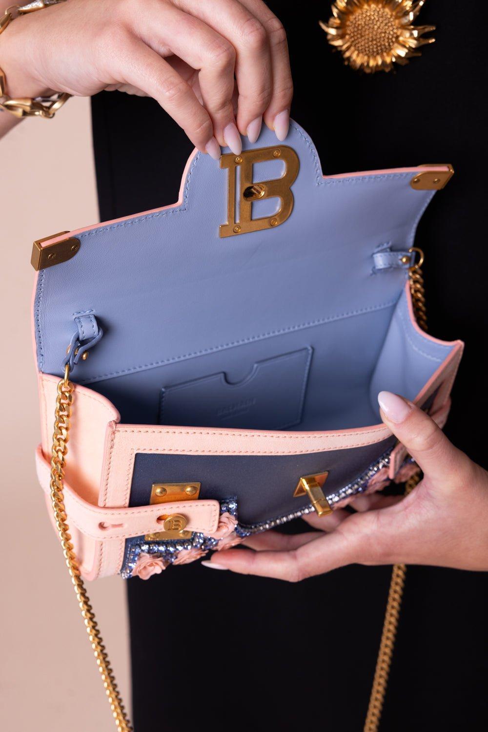 BALMAIN-B-Buzz Pouch 23 - Pêche/Bleu Pâle-PECHBLEU