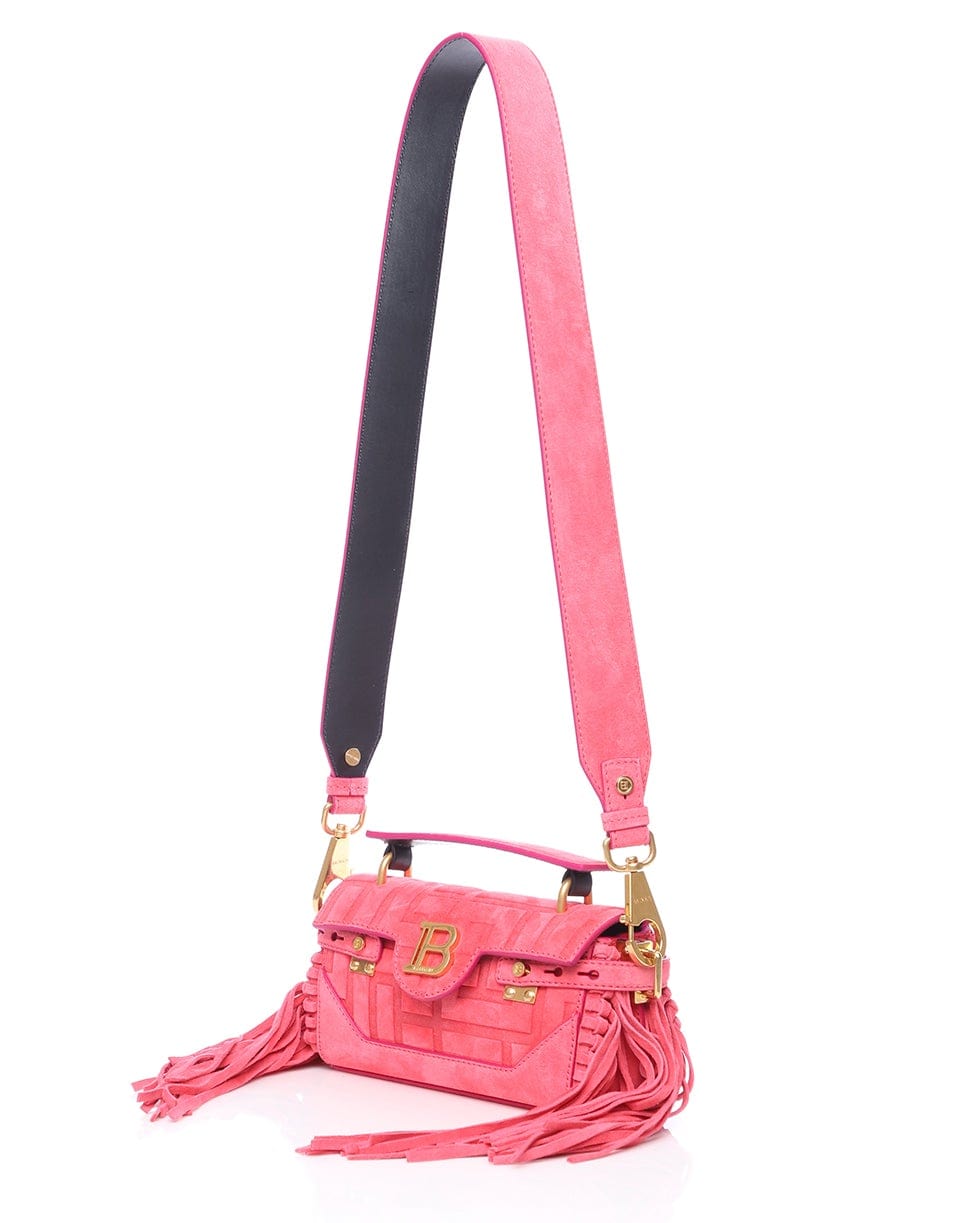 BALMAIN-Bbuzz Baguette 19 Bag With Fringe - Salmon-SALMON