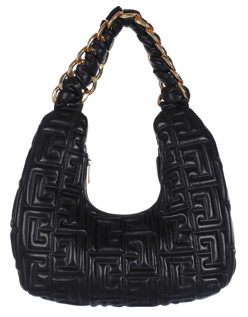 BALMAIN-Pillow Hobo-Quilted Lambskin-BLACK