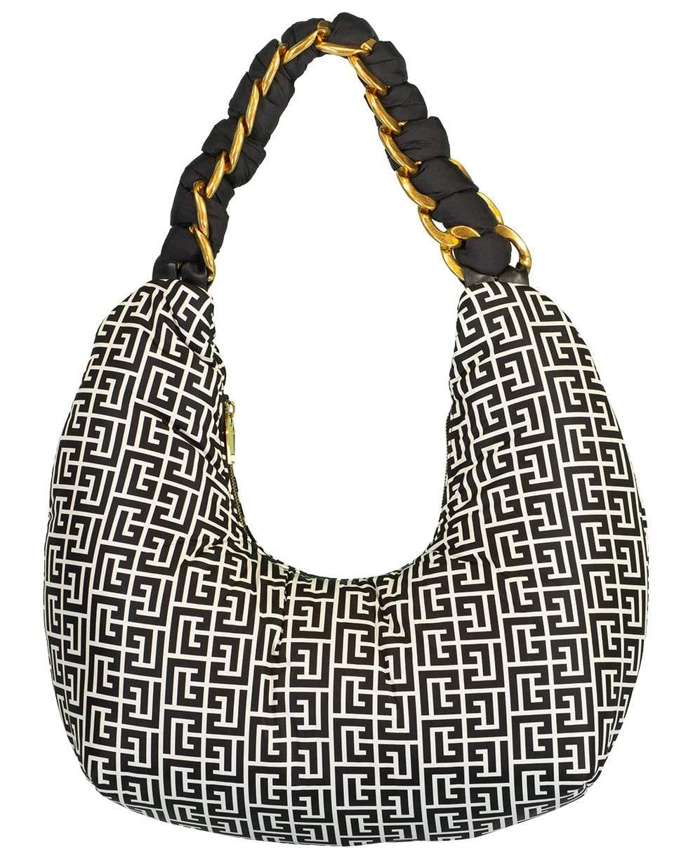 BALMAIN-Pillow Hobo-Nylon Bag-IVOIRE