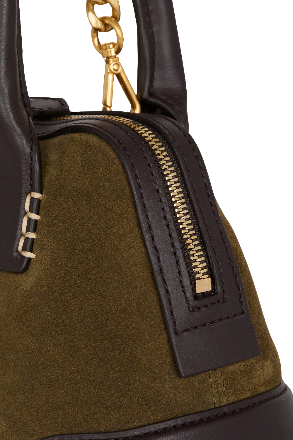 BALMAIN-B-Army Dome Bag-KHAKI CHOCOLATE CREAM