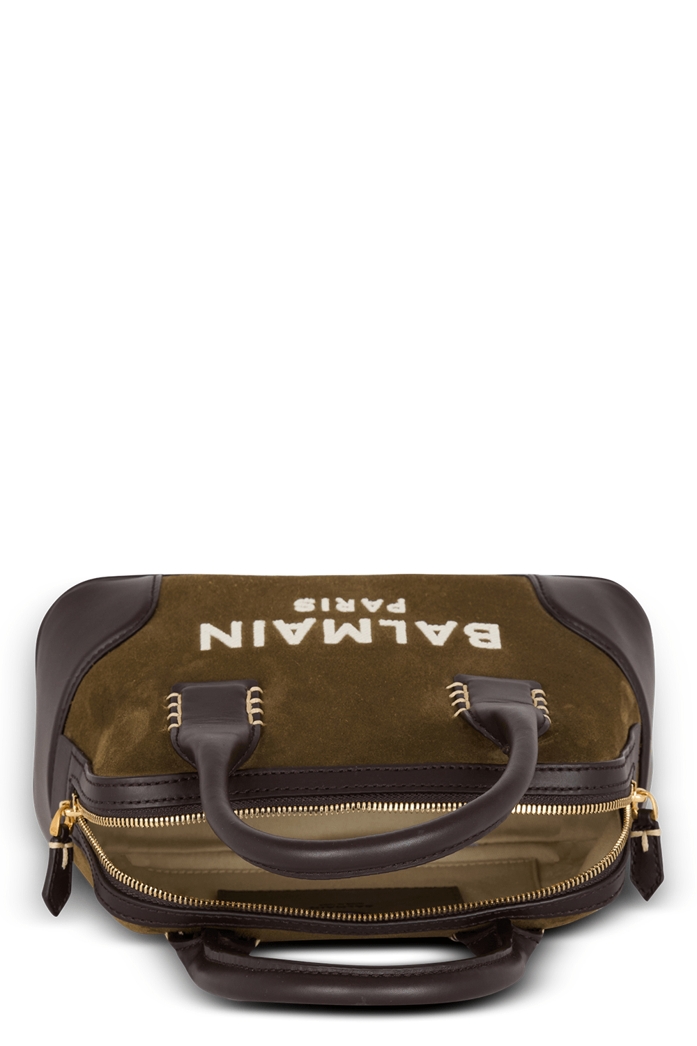 BALMAIN-B-Army Dome Bag-KHAKI CHOCOLATE CREAM