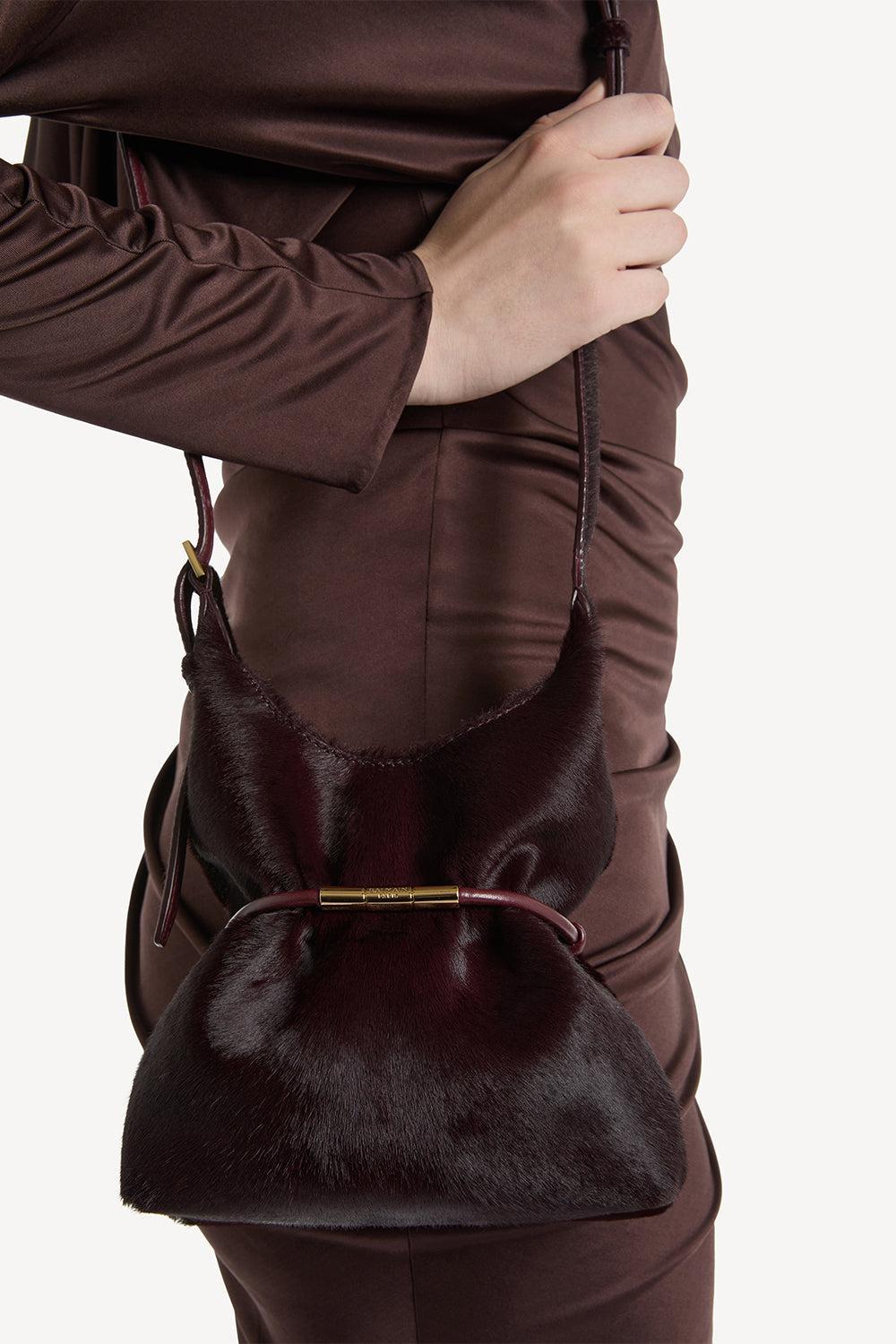 Sphynx Mini Pony Bag-RED-HANDBAGTOP HANDLE-BALMAIN