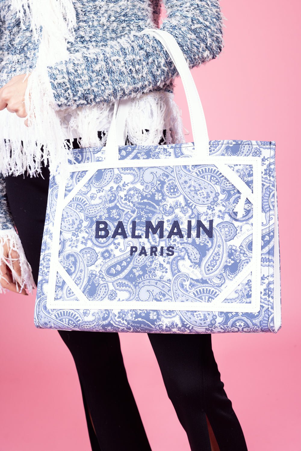 BALMAIN-B-Army 42 Tote - Bleu Paisley-BLEUPALE