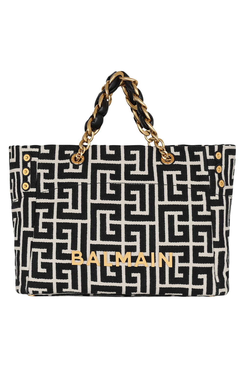 1945 SOFT CABAS MONOGRAM HANDBAG-IVORNOIR-O/S-HANDBAGTOTES-BALMAIN