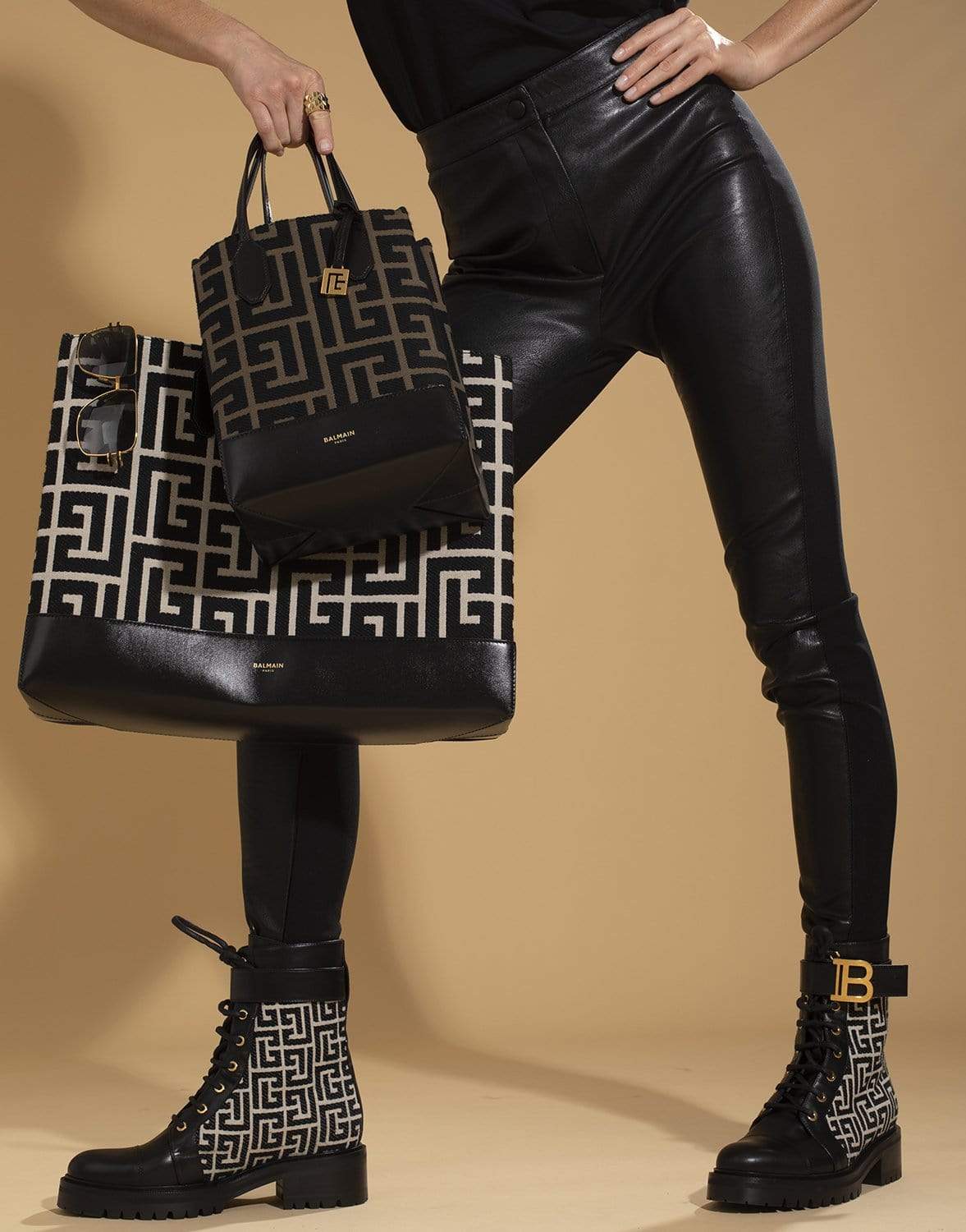 BALMAIN-Balmain Shopping Bag S-Maxi-KAKINOIR
