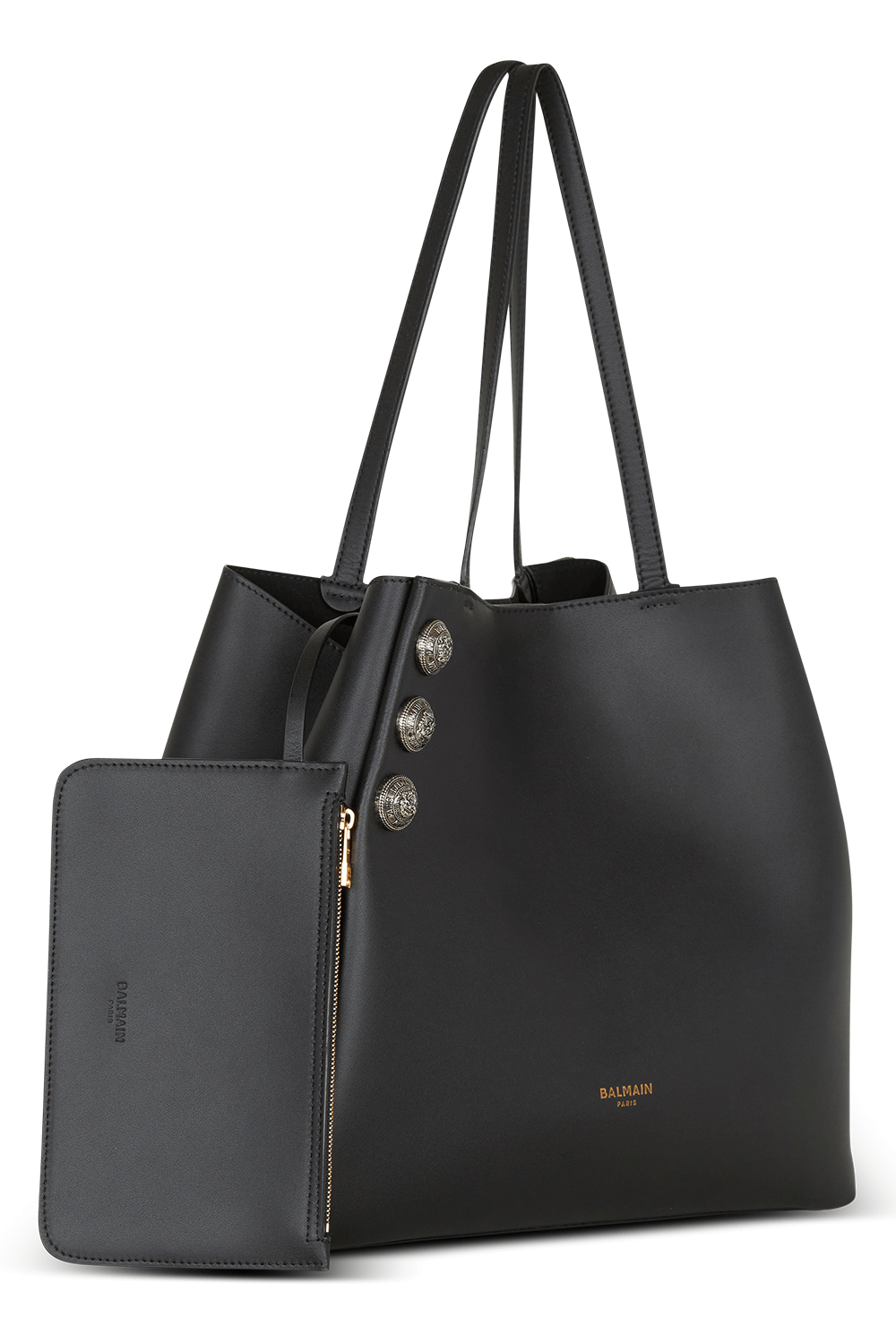 BALMAIN-Embleme Tote Bag-NOIR