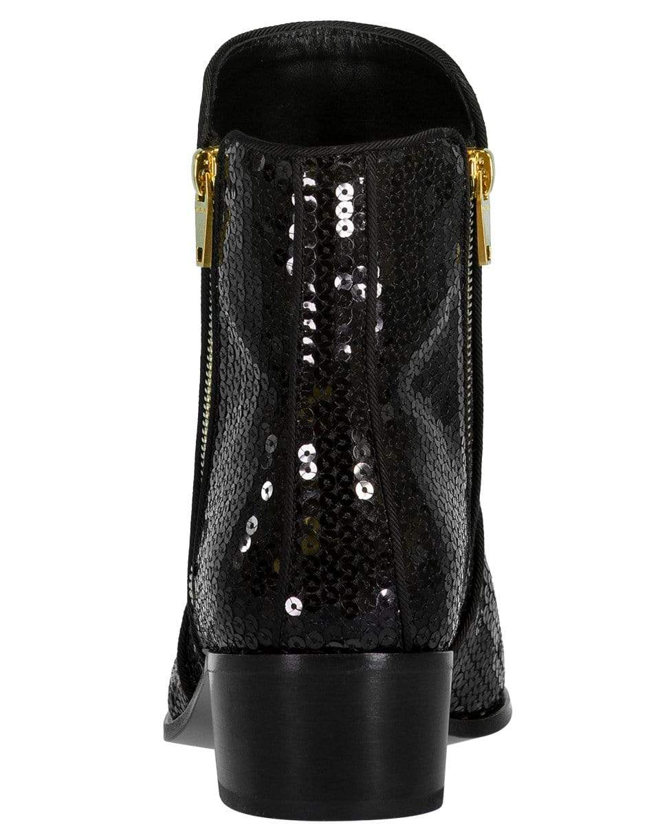 BALMAIN-Black Roxie Sequin Leather Boot-