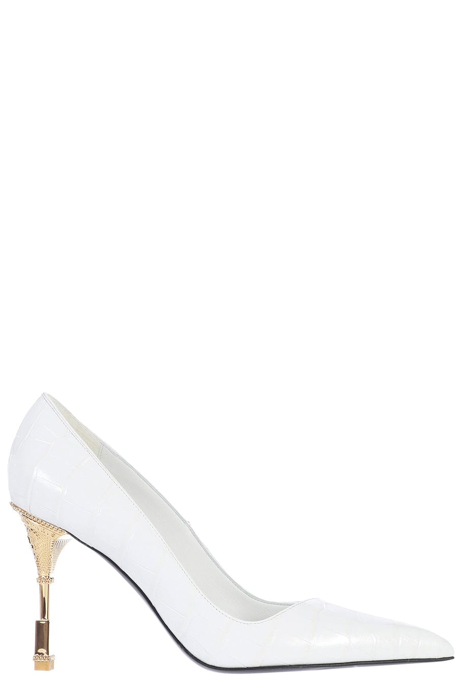 BALMAIN-Calfskin Croc Embossed Pump Moneta-
