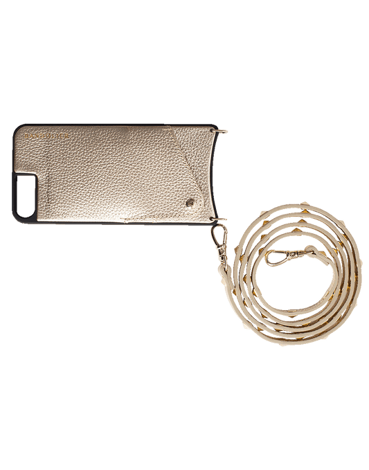 BANDOLIER-Sarah Pebble Leather Crossbody-GOLD