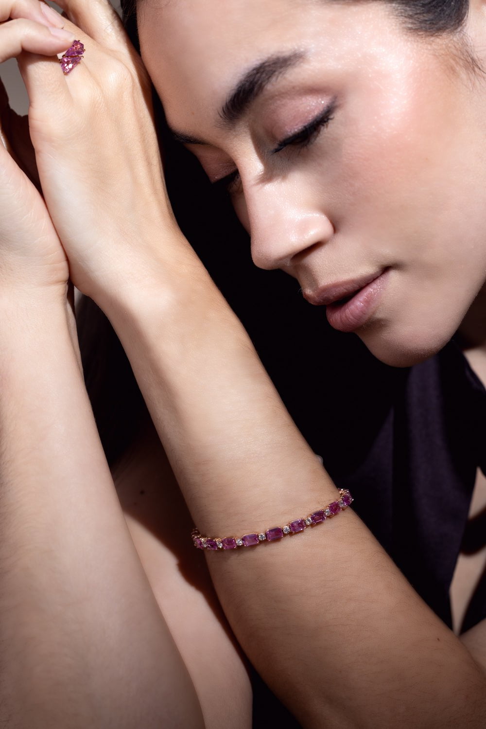 Pink Sapphire Diamond Bracelet JEWELRYFINE JEWELBRACELET O BAYCO   