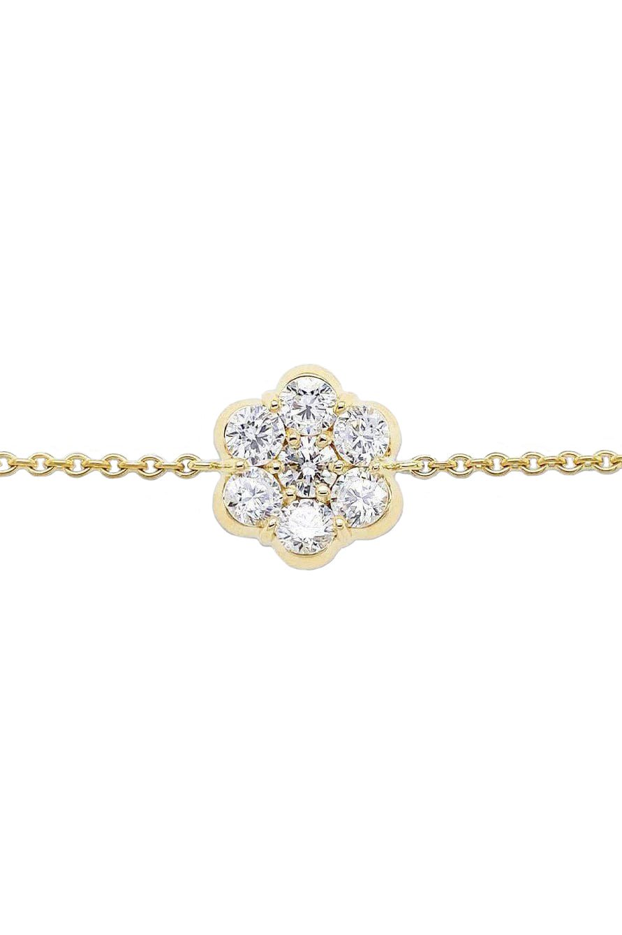 BAYCO-Medium Diamond Flower Chain Bracelet-YELLOW GOLD