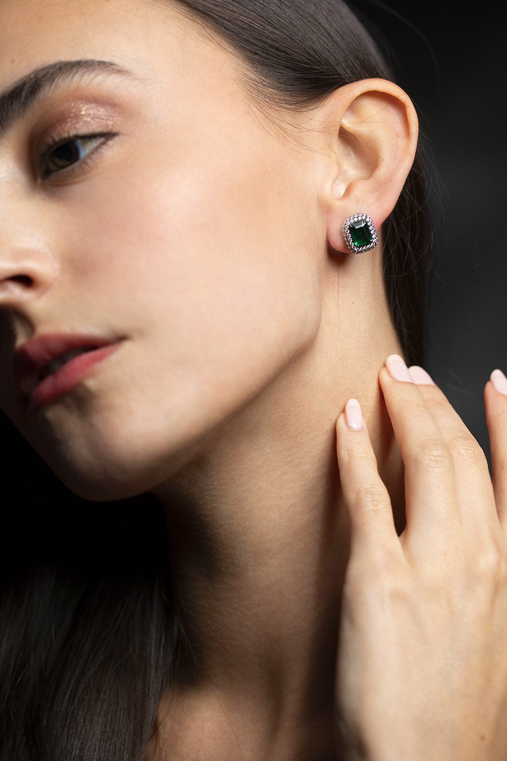 BAYCO-Zambian Emerald Earrings-BLACK GOLD