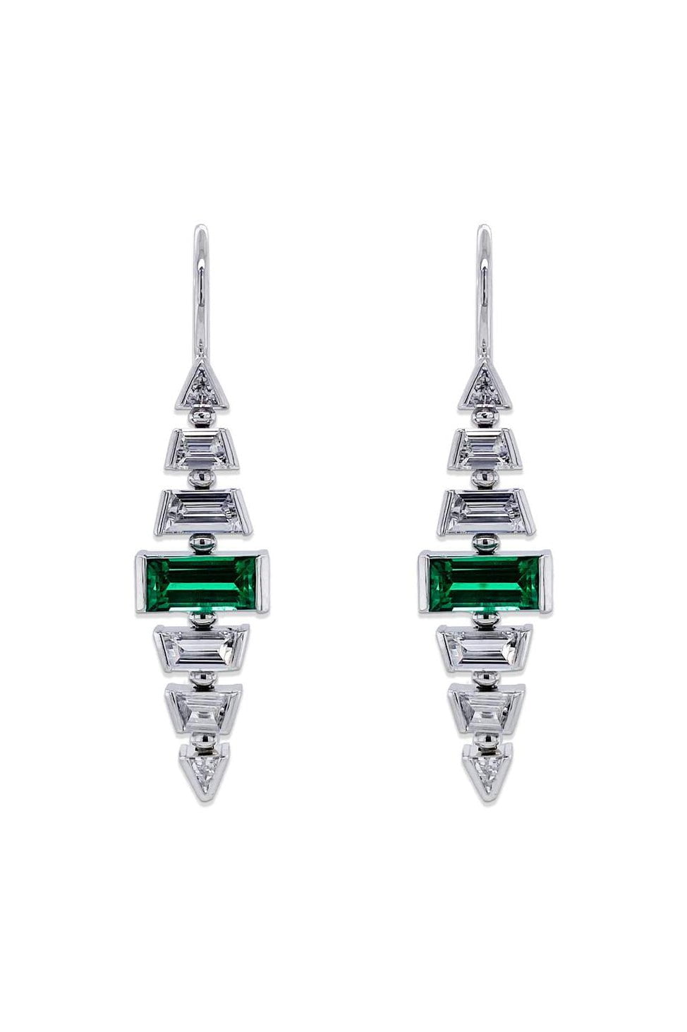 Emerald Diamond Drop Earrings JEWELRYFINE JEWELEARRING BAYCO   