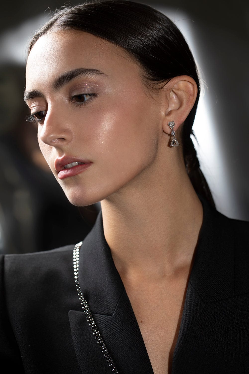 BAYCO-Kite and Shield Cut Diamond Earrings-PLATINUM