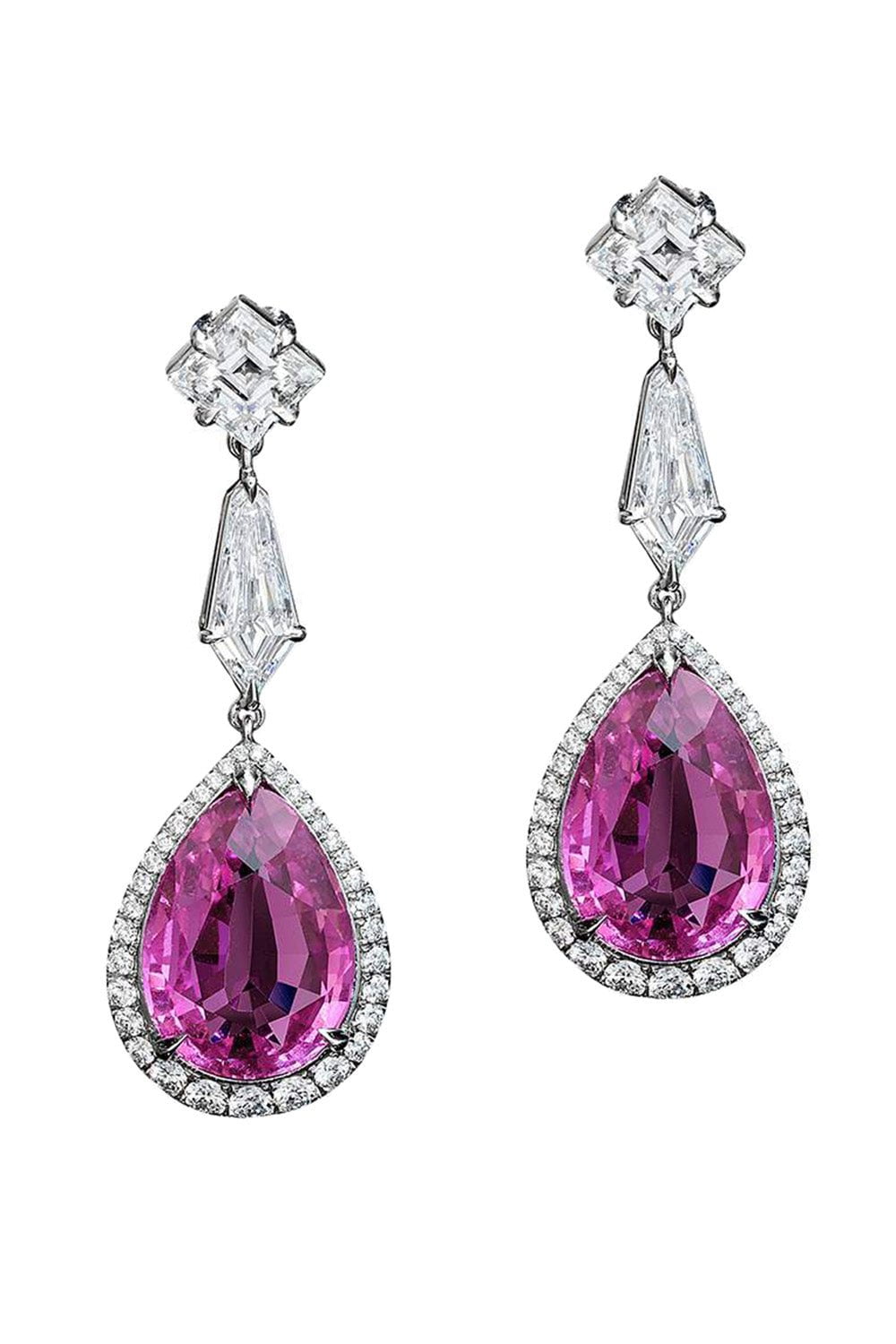 Pink Sapphire Diamond Drop Earrings JEWELRYFINE JEWELEARRING BAYCO   