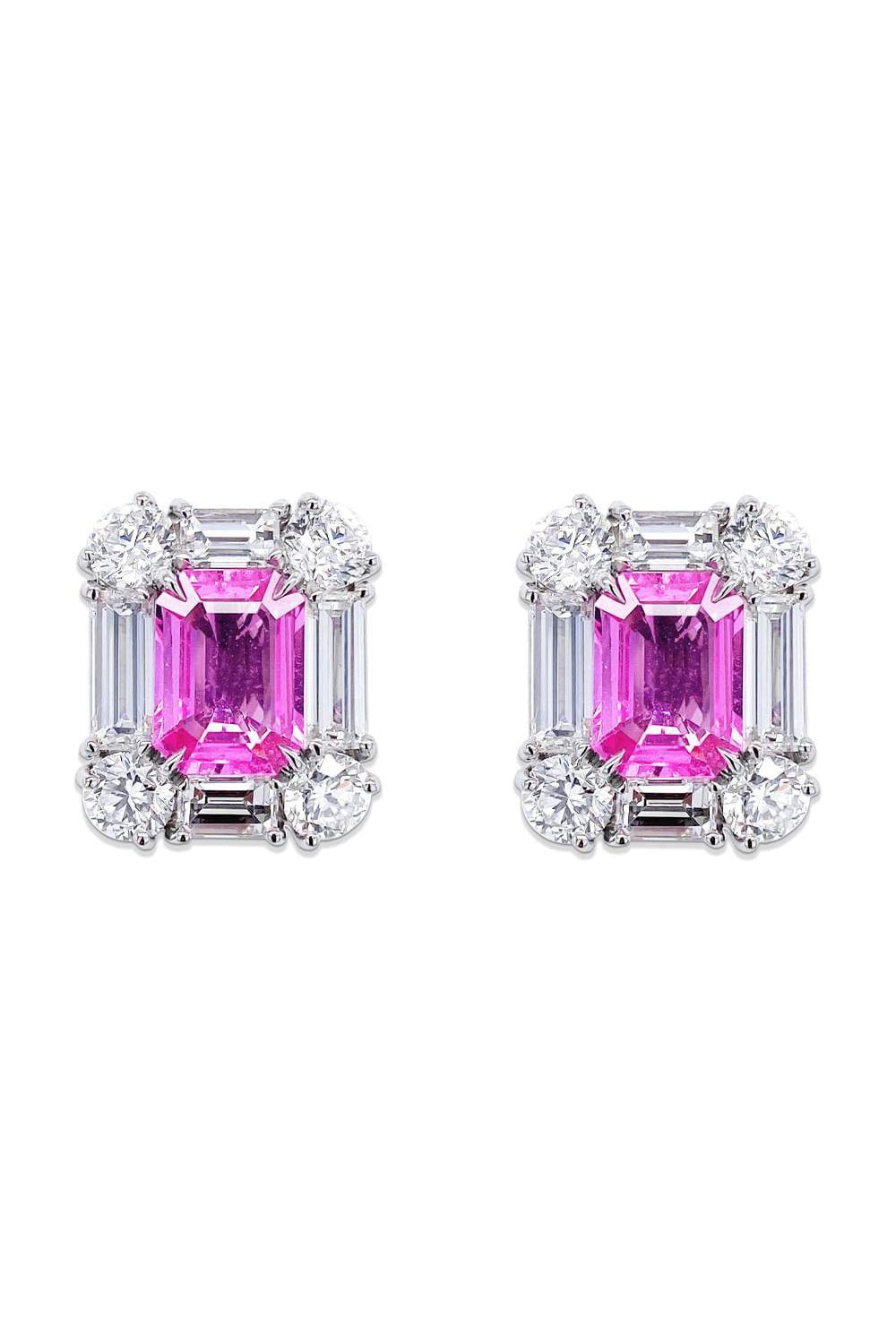 Pink Sapphire Diamond Earrings JEWELRYFINE JEWELEARRING BAYCO   