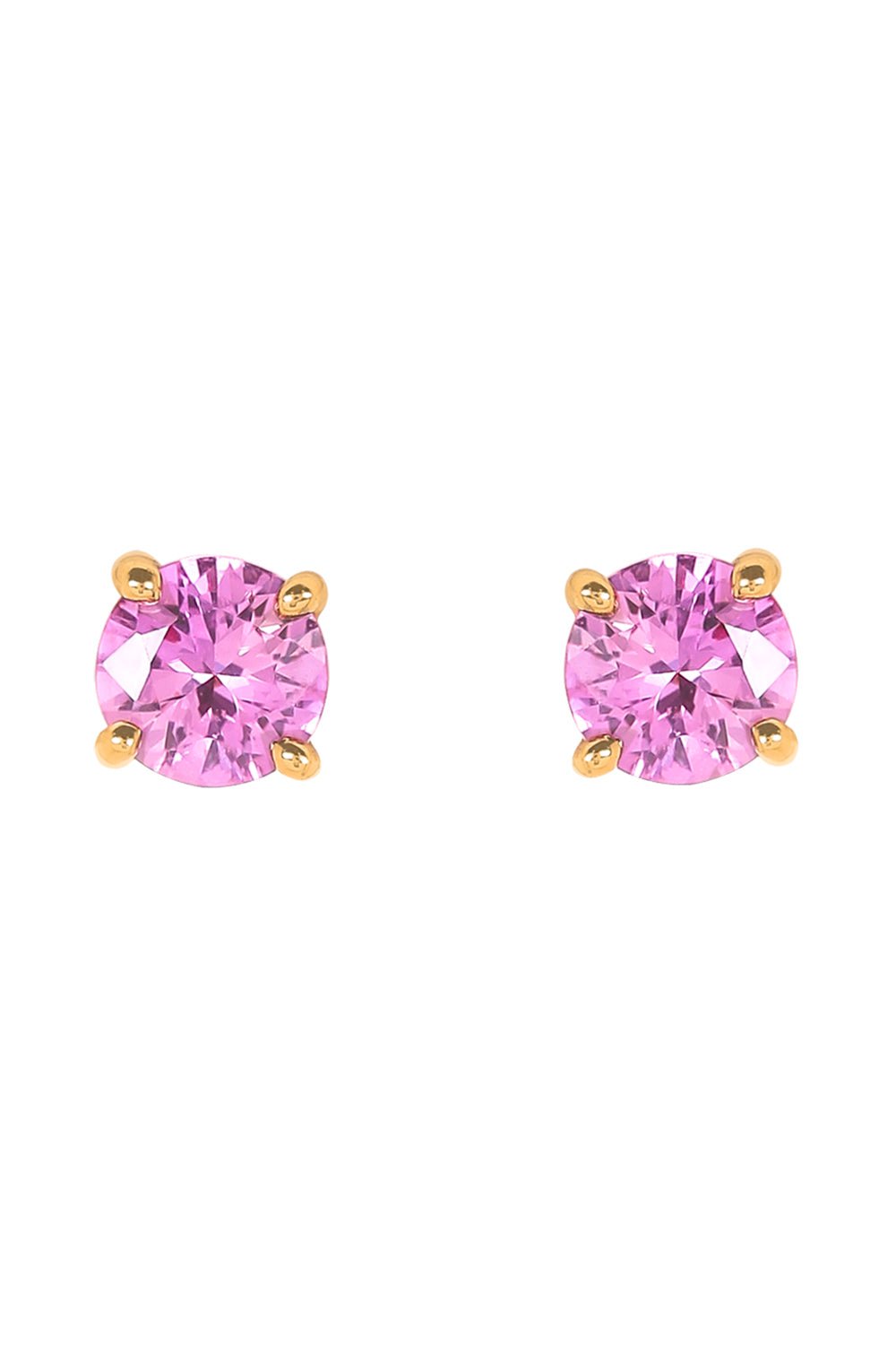 BAYCO-Round Pink Sapphire Studs-ROSE GOLD