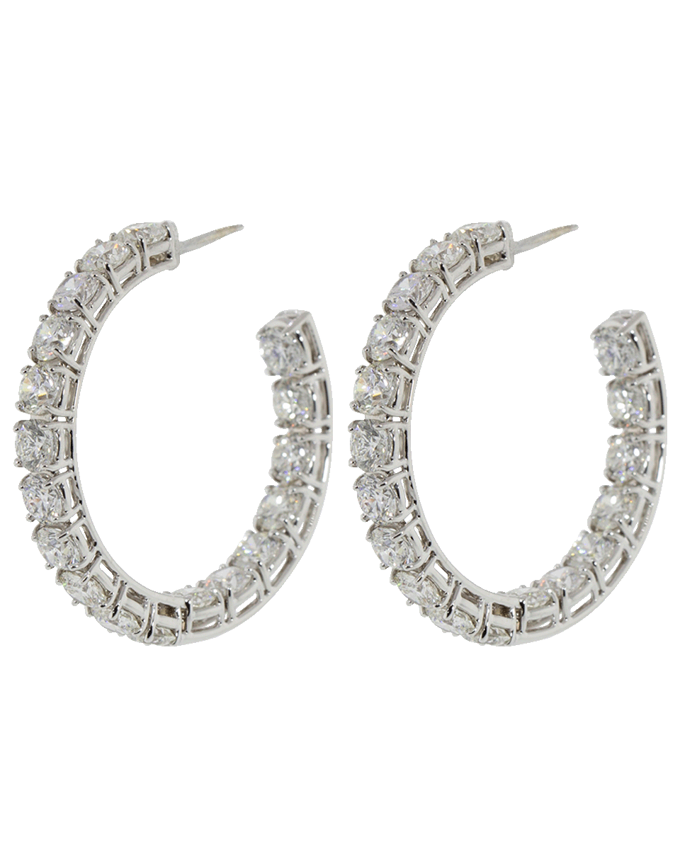 BAYCO-Small Diamond Hoop Earrings-WHITE GOLD