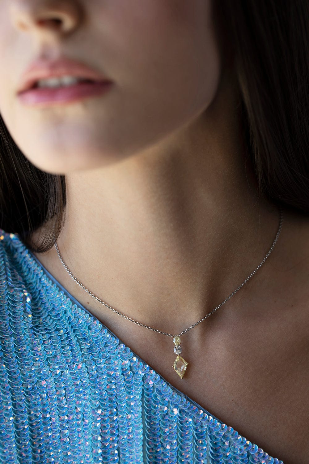 BAYCO-Diamond Kite Necklace-PLAT