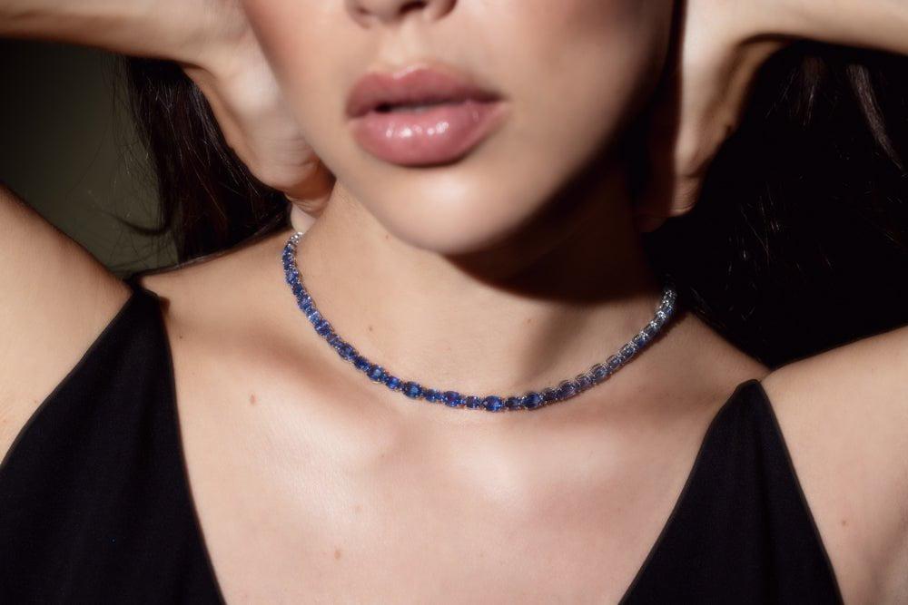 BAYCO-Ceylon Sapphire Necklace-PLATINUM