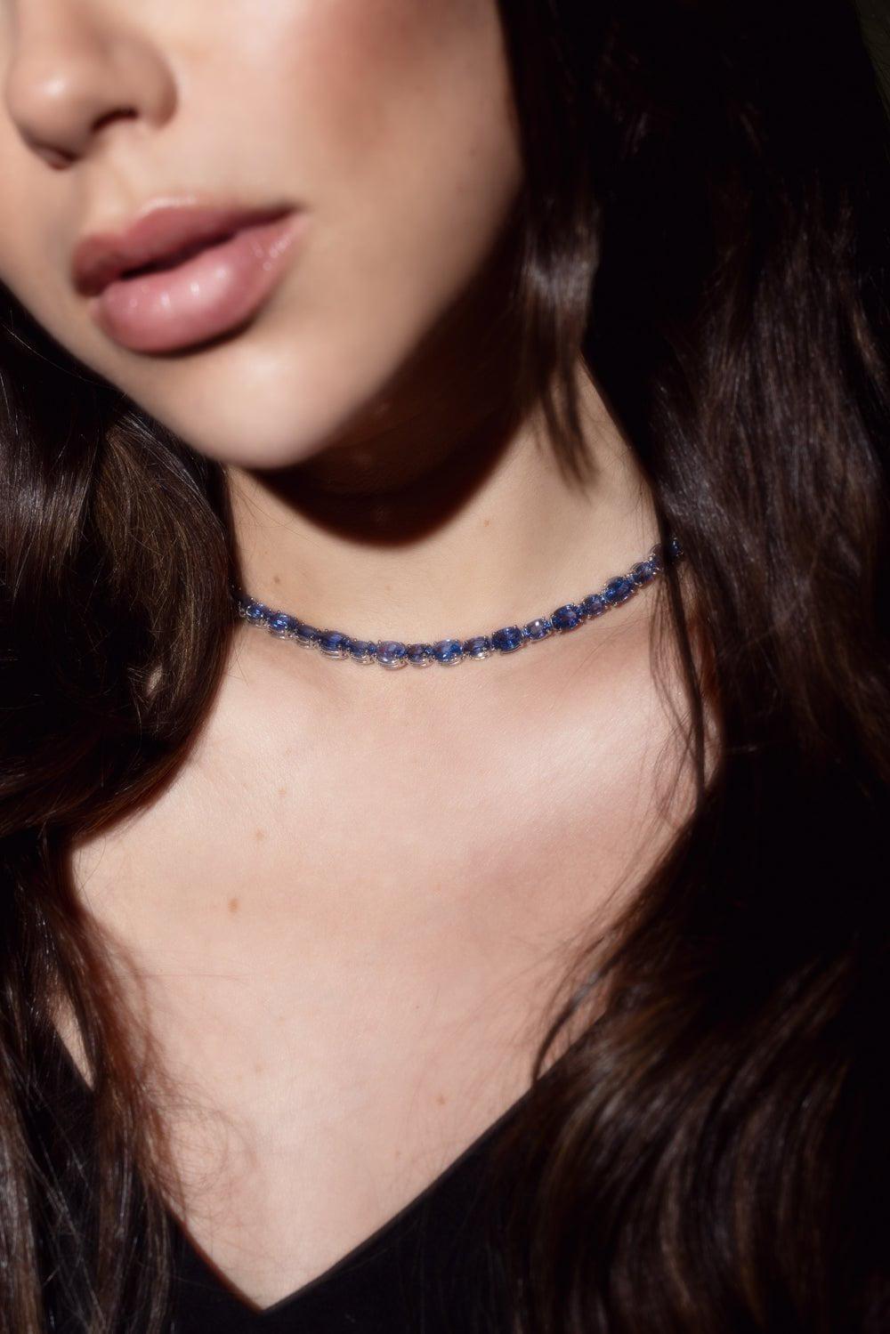 BAYCO-Ceylon Sapphire Necklace-PLATINUM