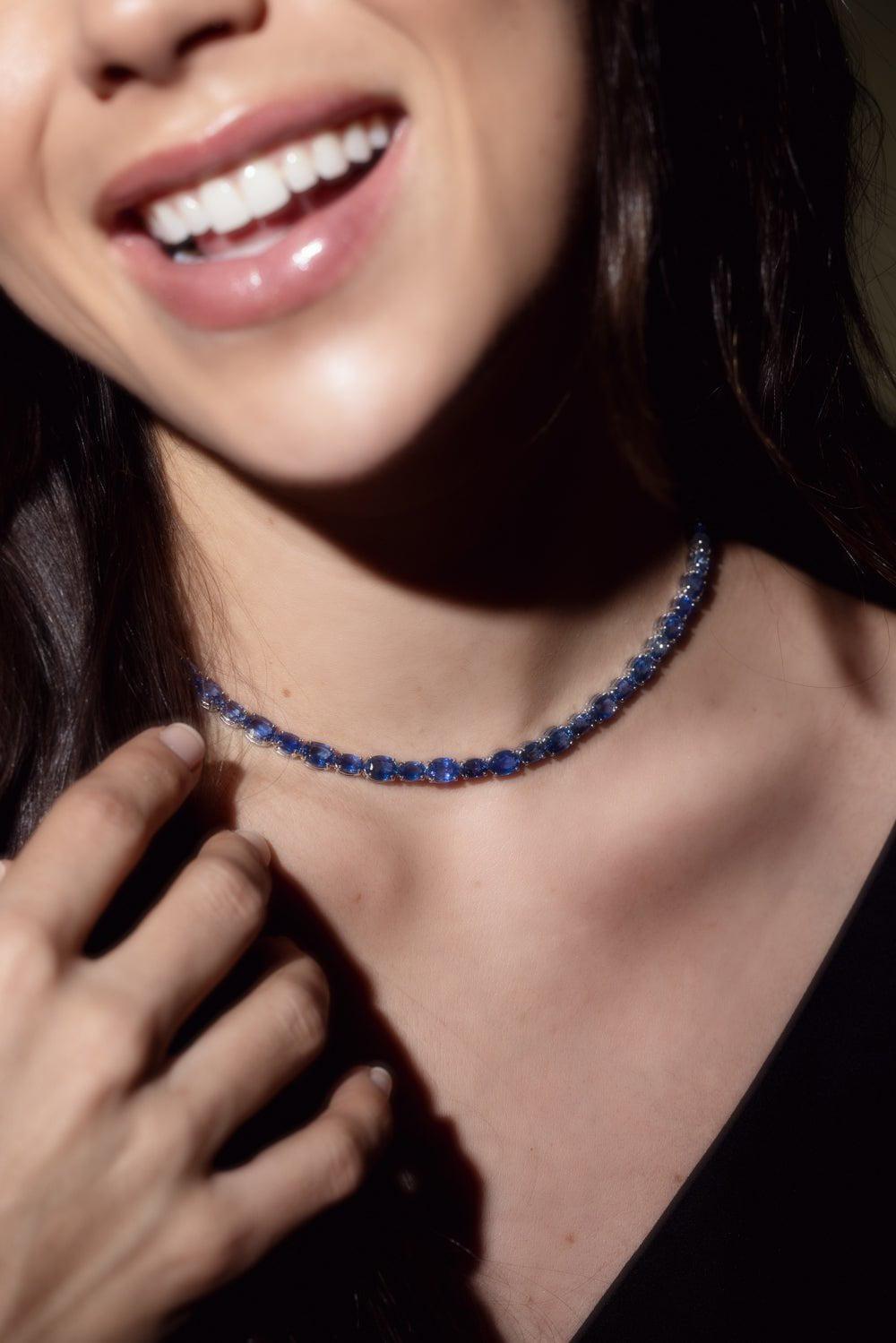 BAYCO-Ceylon Sapphire Necklace-PLATINUM