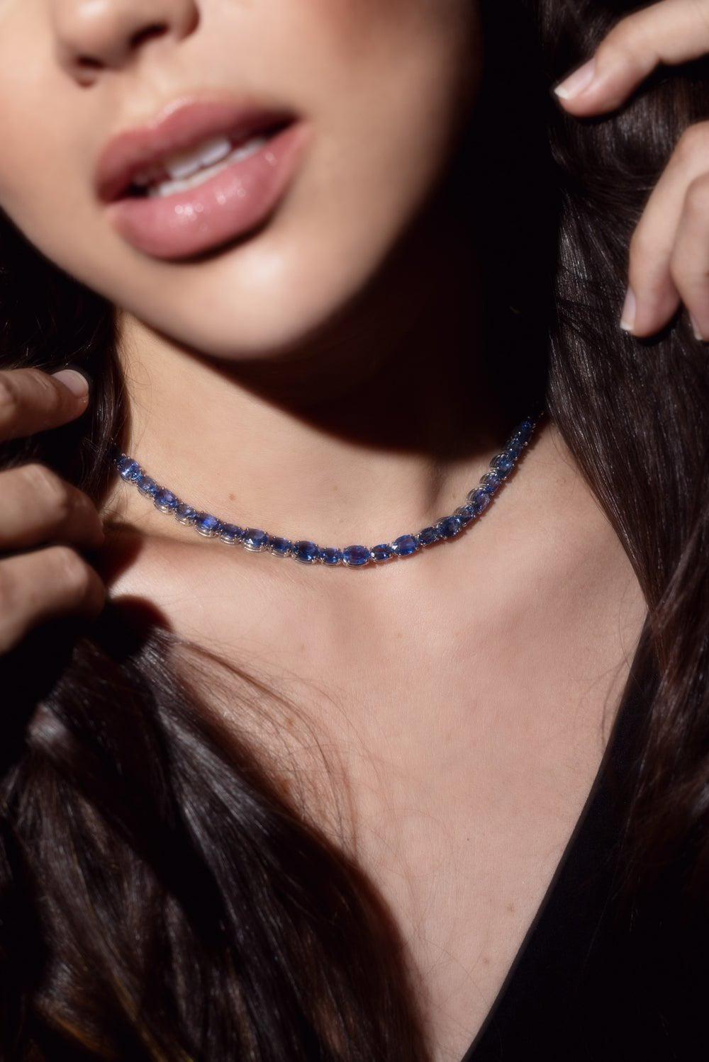 BAYCO-Ceylon Sapphire Necklace-PLATINUM