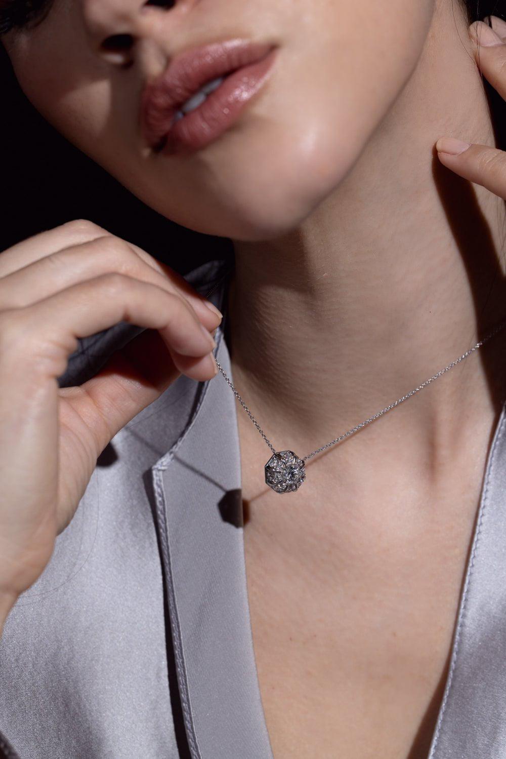BAYCO-Cupola Diamond Pendant Necklace-PLATINUM
