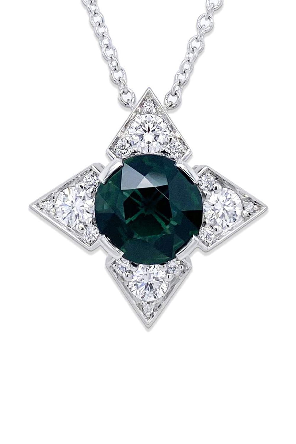 Green Sapphire Diamond Necklace JEWELRYFINE JEWELNECKLACE O BAYCO   