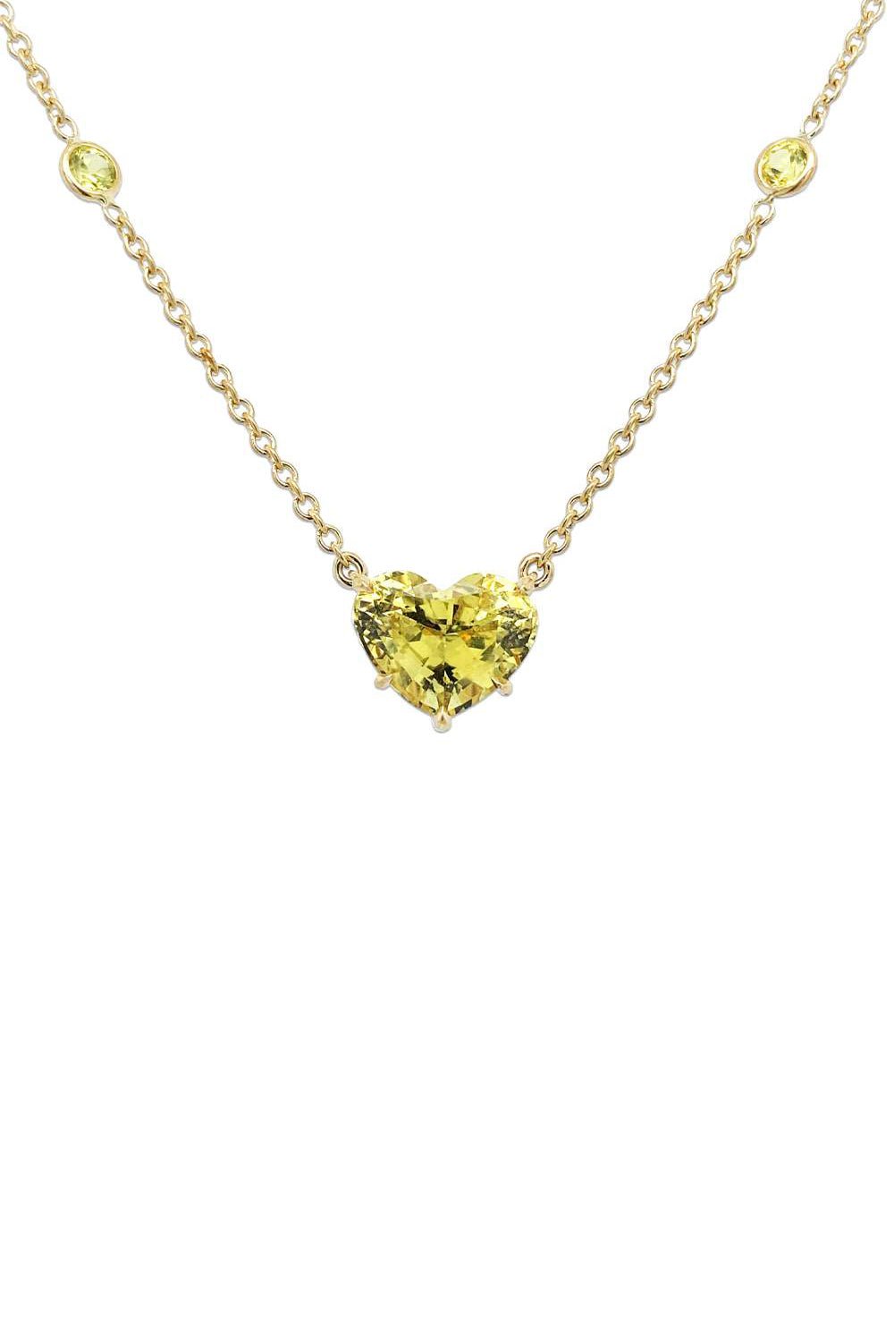 BAYCO-Yellow Sapphire Heart Necklace-
