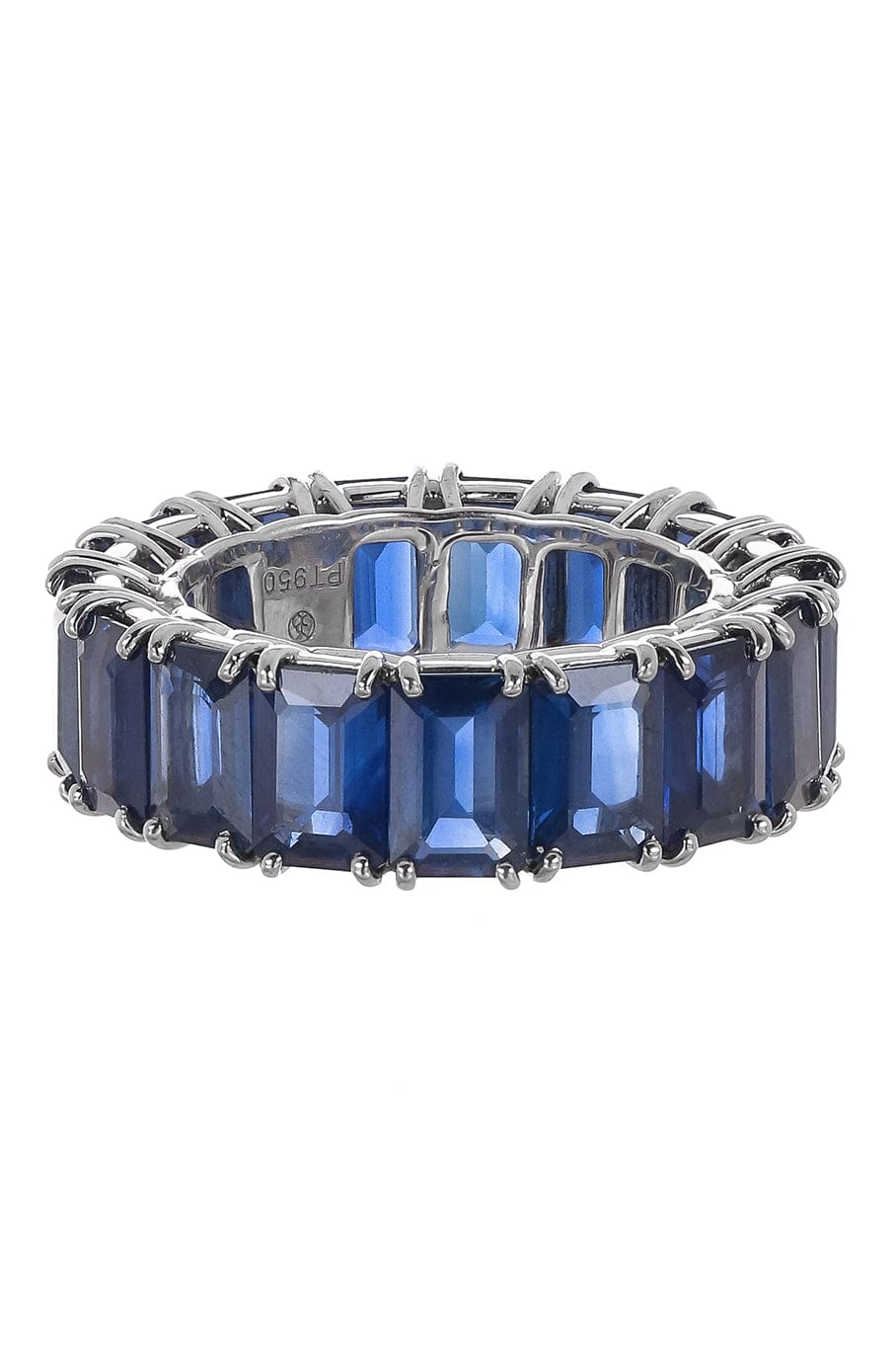 BAYCO-Blue Sapphire Eternity Band-PLAT