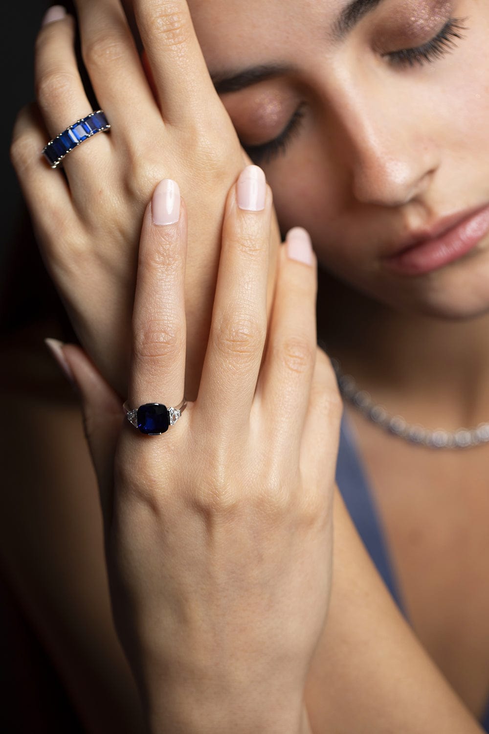 BAYCO-Cushion Sapphire Ring-PLAT