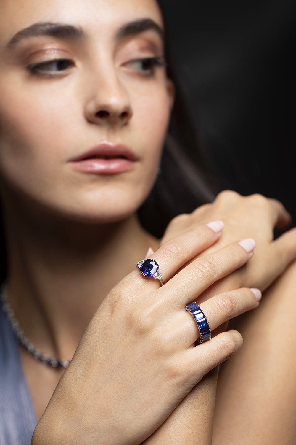BAYCO-Cushion Sapphire Ring-PLAT