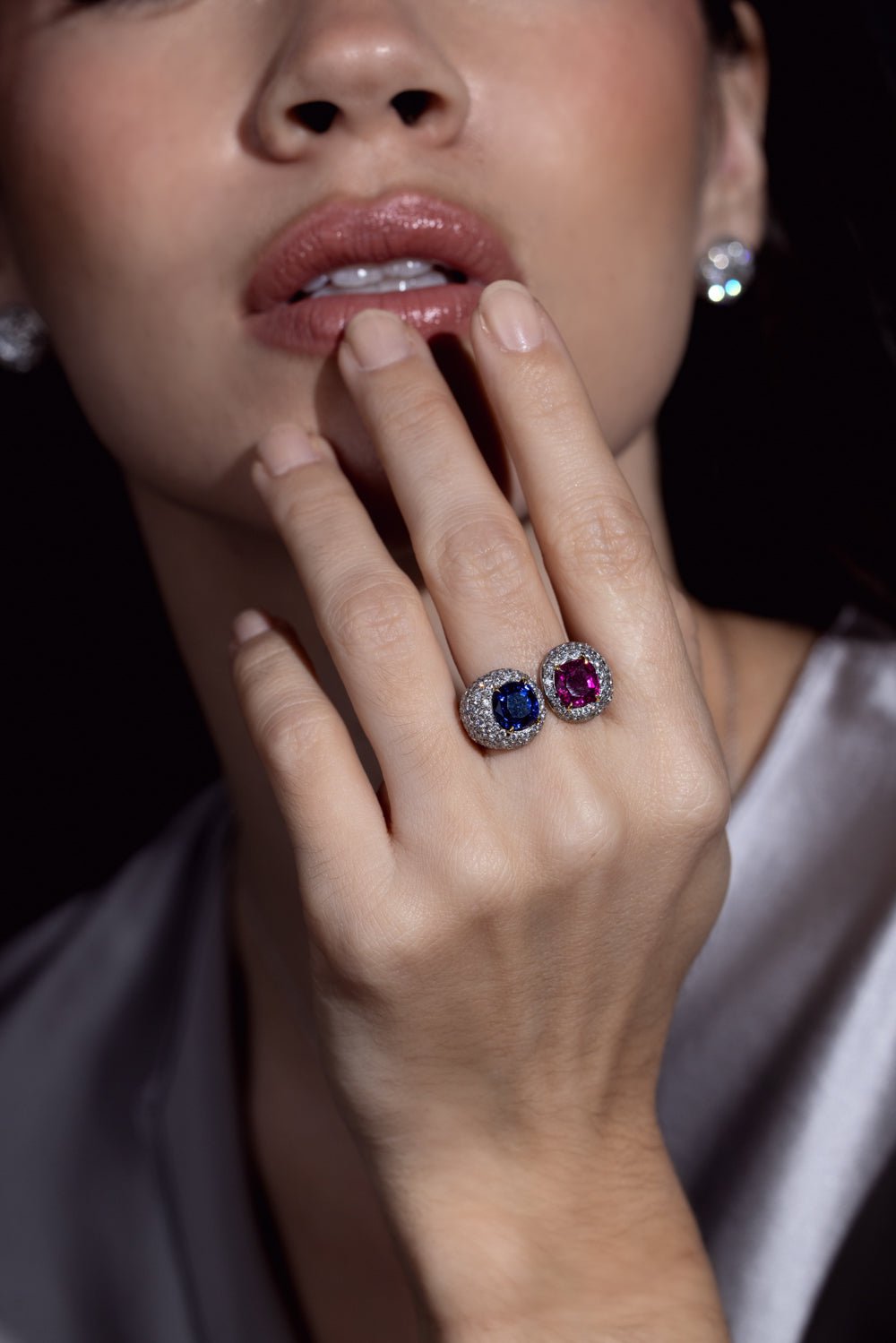 BAYCO-Ruby Sapphire Diamond Ring-PLATINUM
